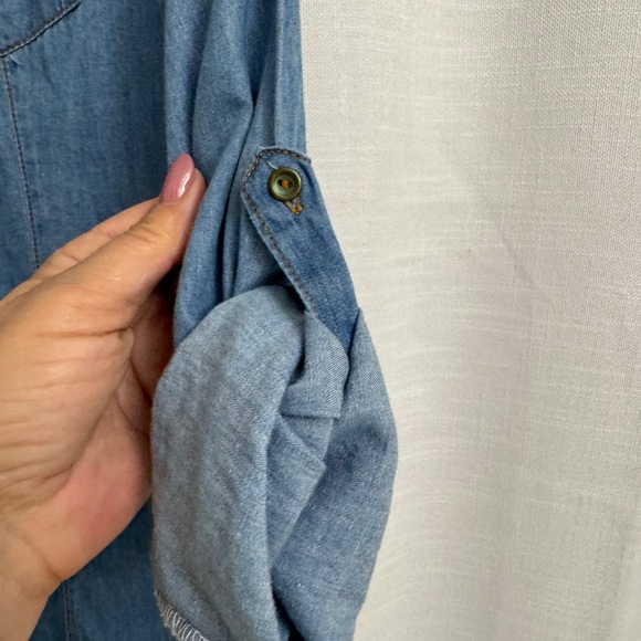Blue Denim Shirt Dress Thyme Chambray Shirt Dress – Size XS - Picture 14 of 15